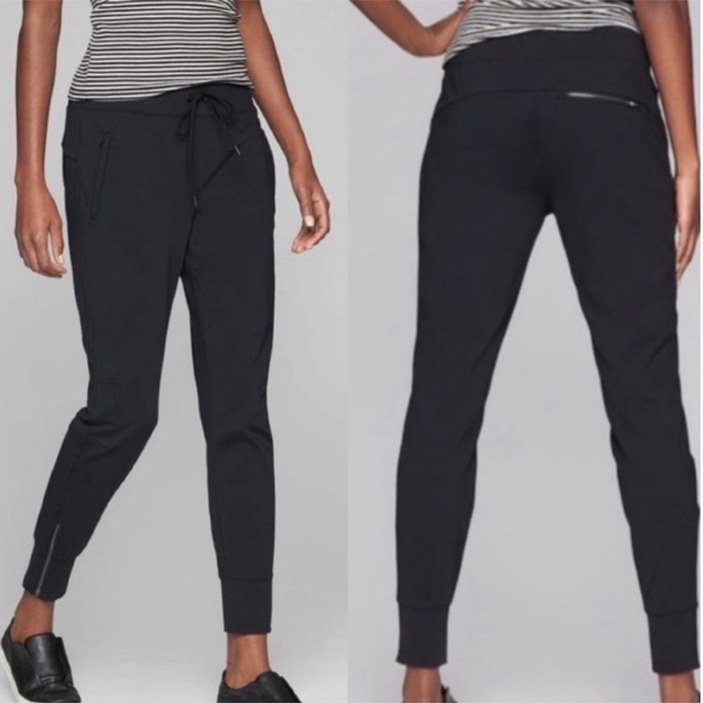 Athleta Black Metro Street Ankle Zip Jogger Yoga Swea… Gem